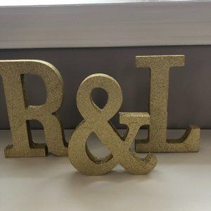 Glitter letters, L, & and R